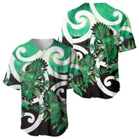 Piwakawaka New Zealand Matariki Baseball Jersey Maori New Year Silver Fern Green Galaxy LT14 - Polynesian Pride