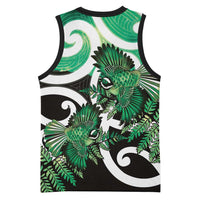 Piwakawaka New Zealand Matariki Basketball Jersey Maori New Year Silver Fern Green Galaxy LT14 - Polynesian Pride