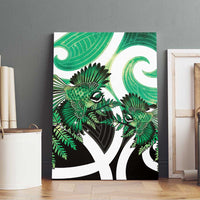 Piwakawaka New Zealand Matariki Canvas Wall Art Maori New Year Silver Fern Green Galaxy LT14 - Polynesian Pride