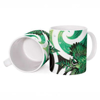 Piwakawaka New Zealand Matariki Ceramic Mug Maori New Year Silver Fern Green Galaxy LT14 - Polynesian Pride