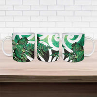 Piwakawaka New Zealand Matariki Ceramic Mug Maori New Year Silver Fern Green Galaxy LT14 - Polynesian Pride