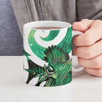 Piwakawaka New Zealand Matariki Ceramic Mug Maori New Year Silver Fern Green Galaxy LT14 - Polynesian Pride