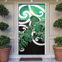 Piwakawaka New Zealand Matariki Door Cover Maori New Year Silver Fern Green Galaxy LT14 Green - Polynesian Pride