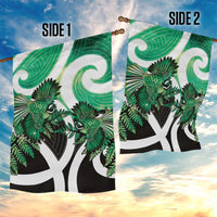 Piwakawaka New Zealand Matariki Garden Flag Maori New Year Silver Fern Green Galaxy LT14 - Polynesian Pride