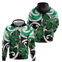 Piwakawaka New Zealand Matariki Hoodie Maori New Year Silver Fern Green Galaxy LT14 - Polynesian Pride