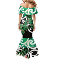 Piwakawaka New Zealand Matariki Mermaid Dress Maori New Year Silver Fern Green Galaxy LT14 - Polynesian Pride