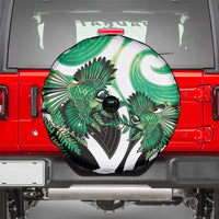 Piwakawaka New Zealand Matariki Spare Tire Cover Maori New Year Silver Fern Green Galaxy LT14 - Polynesian Pride
