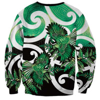 Piwakawaka New Zealand Matariki Sweatshirt Maori New Year Silver Fern Green Galaxy LT14 - Polynesian Pride