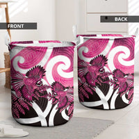 Piwakawaka New Zealand Matariki Laundry Basket Maori New Year Silver Fern Pink Galaxy LT14 - Polynesian Pride
