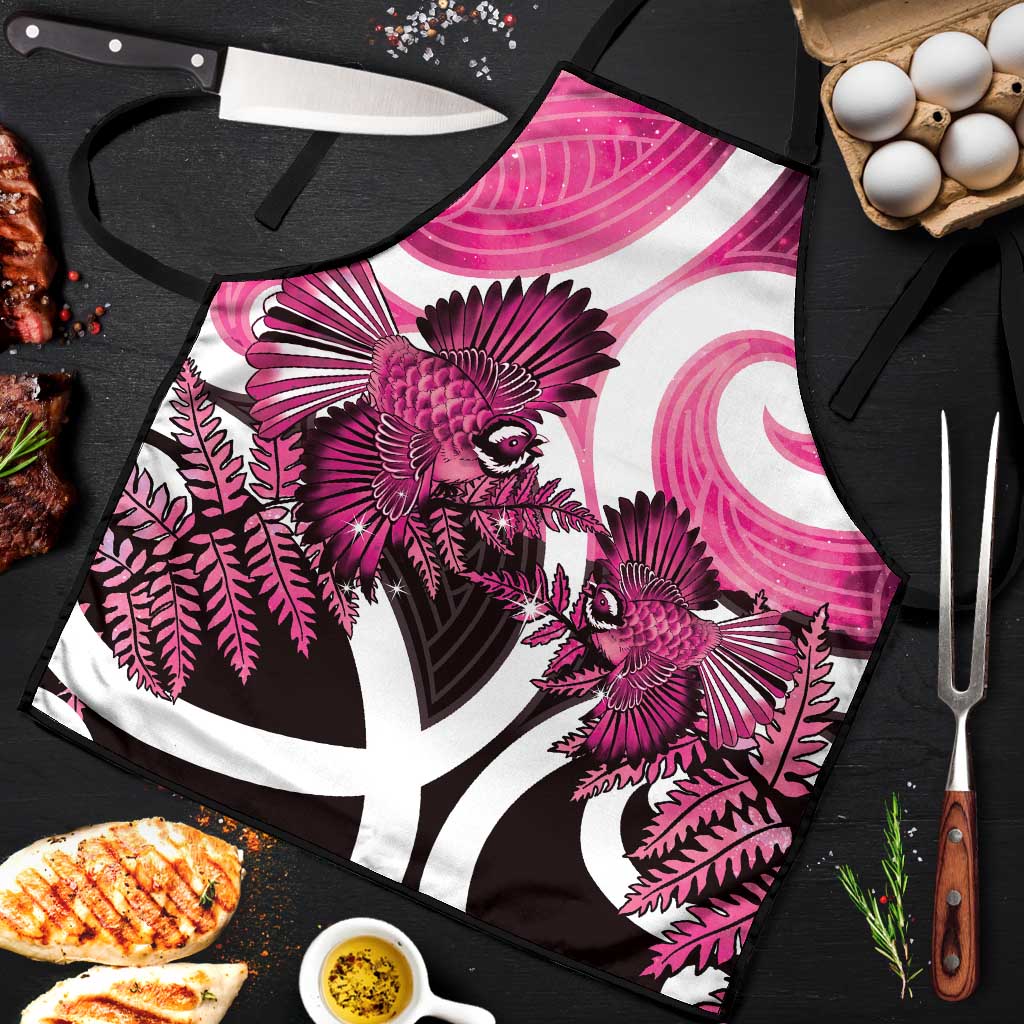 Piwakawaka New Zealand Matariki Apron Maori New Year Silver Fern Pink Galaxy LT14 Pink - Polynesian Pride