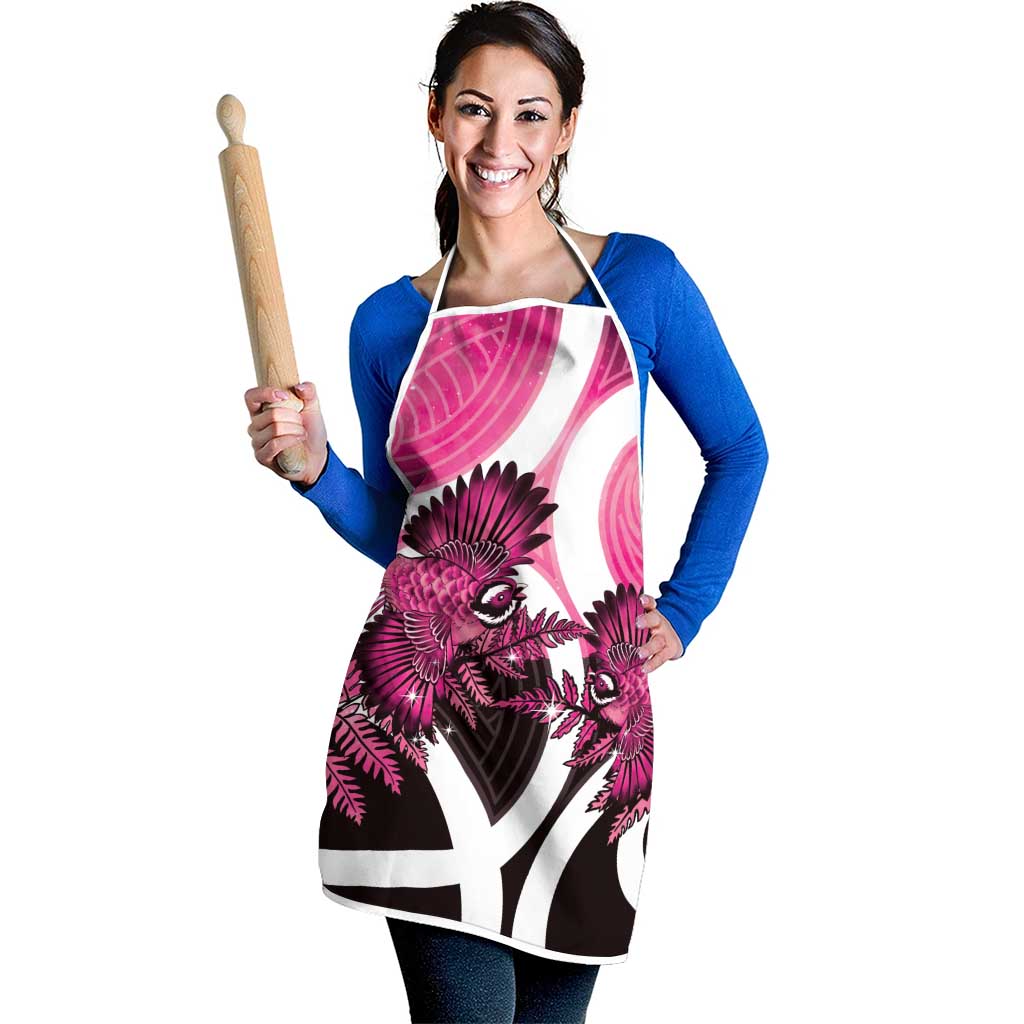 Piwakawaka New Zealand Matariki Apron Maori New Year Silver Fern Pink Galaxy LT14 - Polynesian Pride
