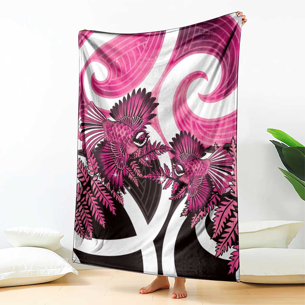 Piwakawaka New Zealand Matariki Blanket Maori New Year Silver Fern Pink Galaxy LT14 - Polynesian Pride
