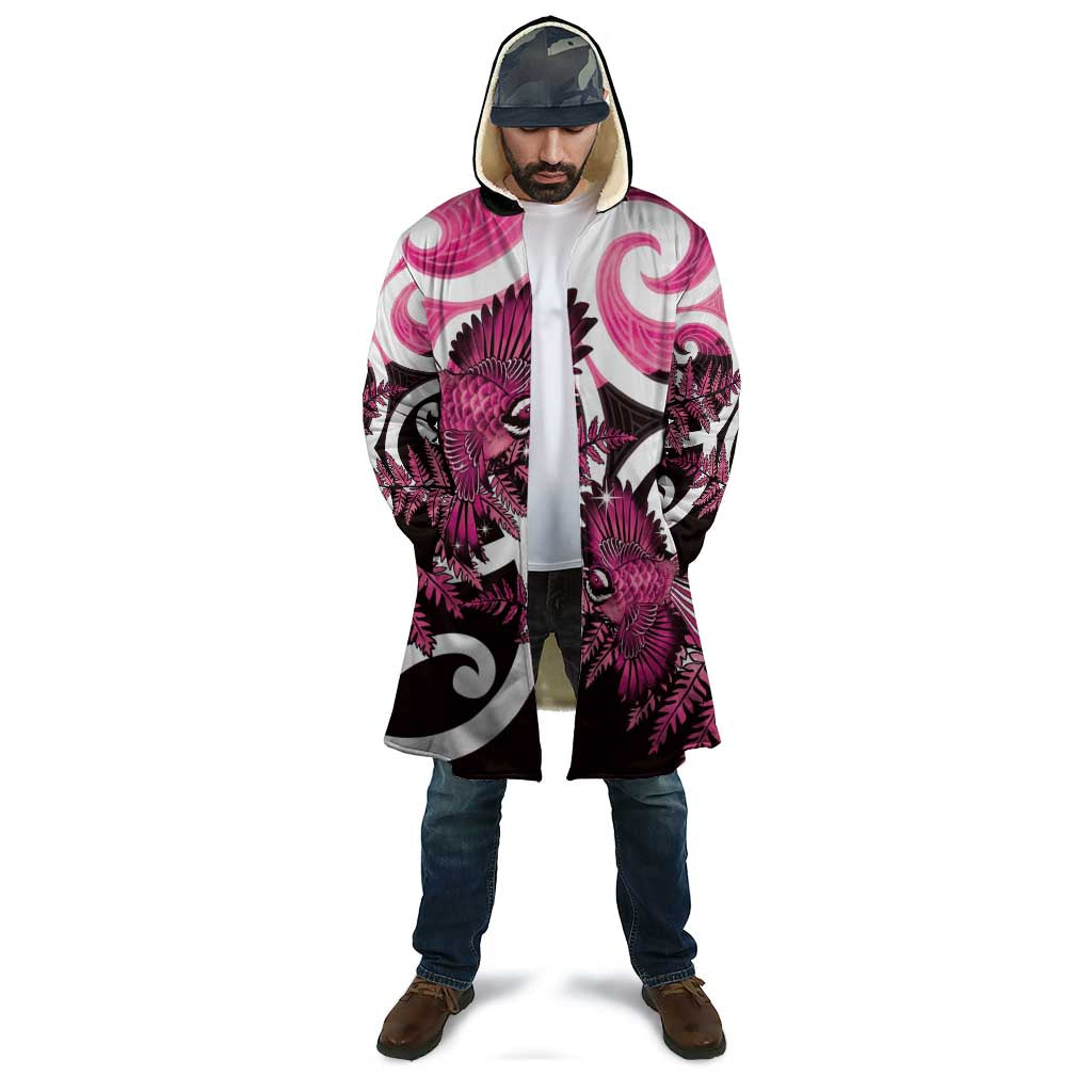 Piwakawaka New Zealand Matariki Cloak Maori New Year Silver Fern Pink Galaxy LT14 - Polynesian Pride