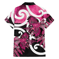 Piwakawaka New Zealand Matariki Family Matching Tank Maxi Dress and Hawaiian Shirt Maori New Year Silver Fern Pink Galaxy LT14 - Polynesian Pride