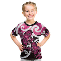 Piwakawaka New Zealand Matariki Kid T Shirt Maori New Year Silver Fern Pink Galaxy LT14 Pink - Polynesian Pride