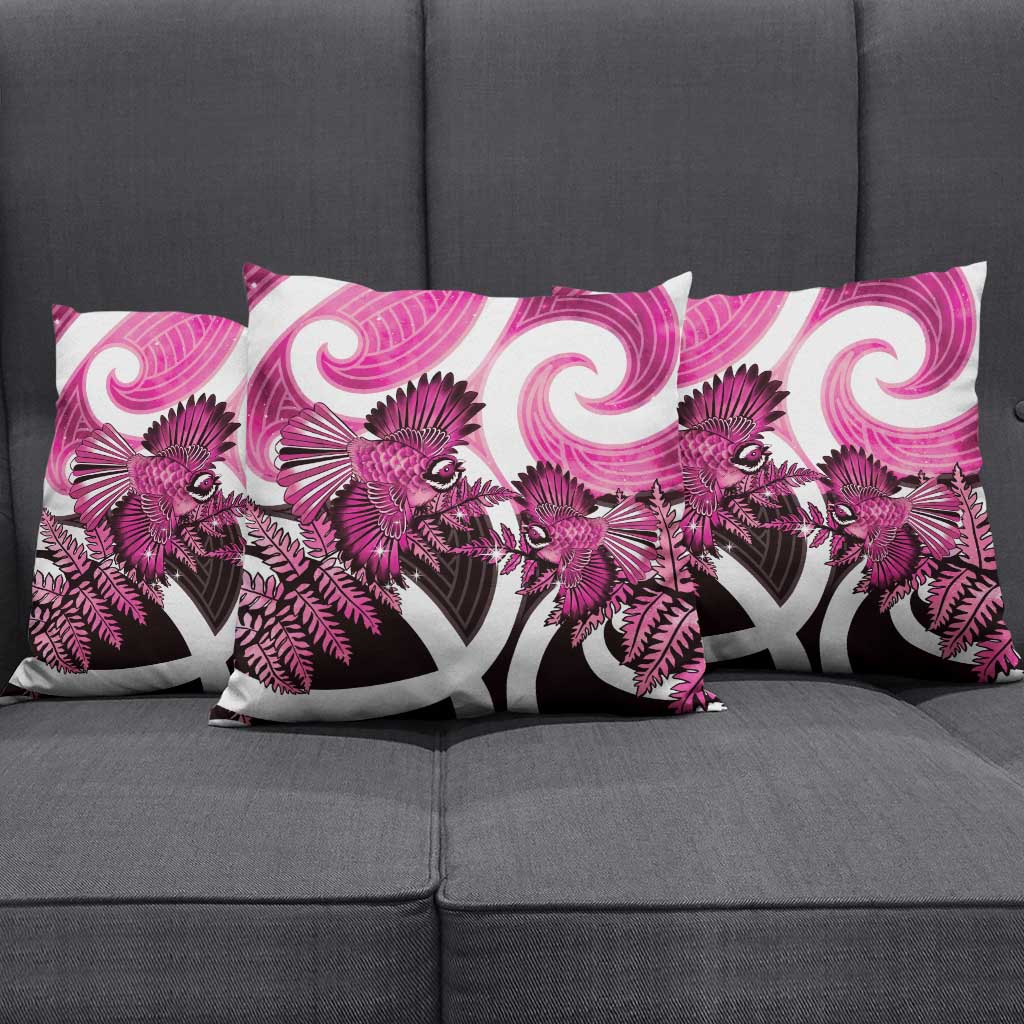 Piwakawaka New Zealand Matariki Pillow Cover Maori New Year Silver Fern Pink Galaxy LT14 - Polynesian Pride