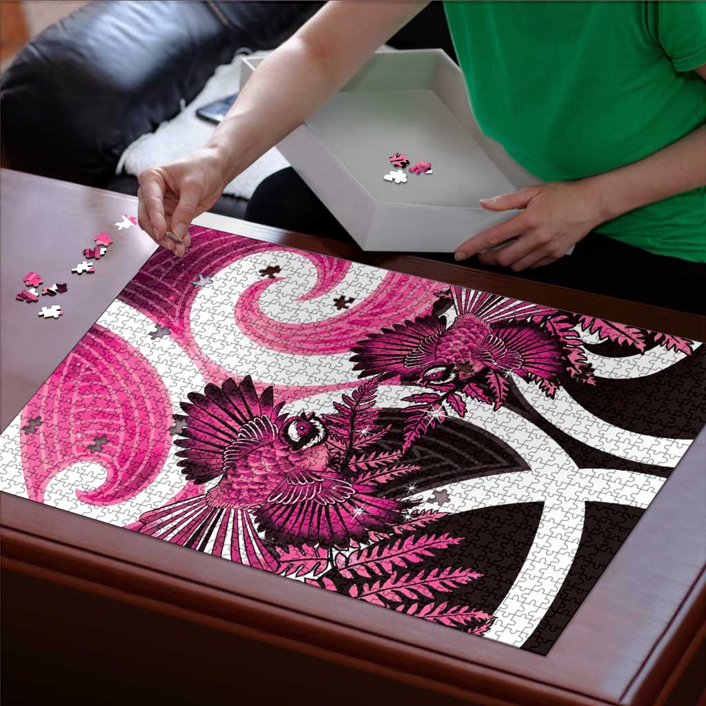 Piwakawaka New Zealand Matariki Puzzle Maori New Year Silver Fern Pink Galaxy LT14 - Polynesian Pride