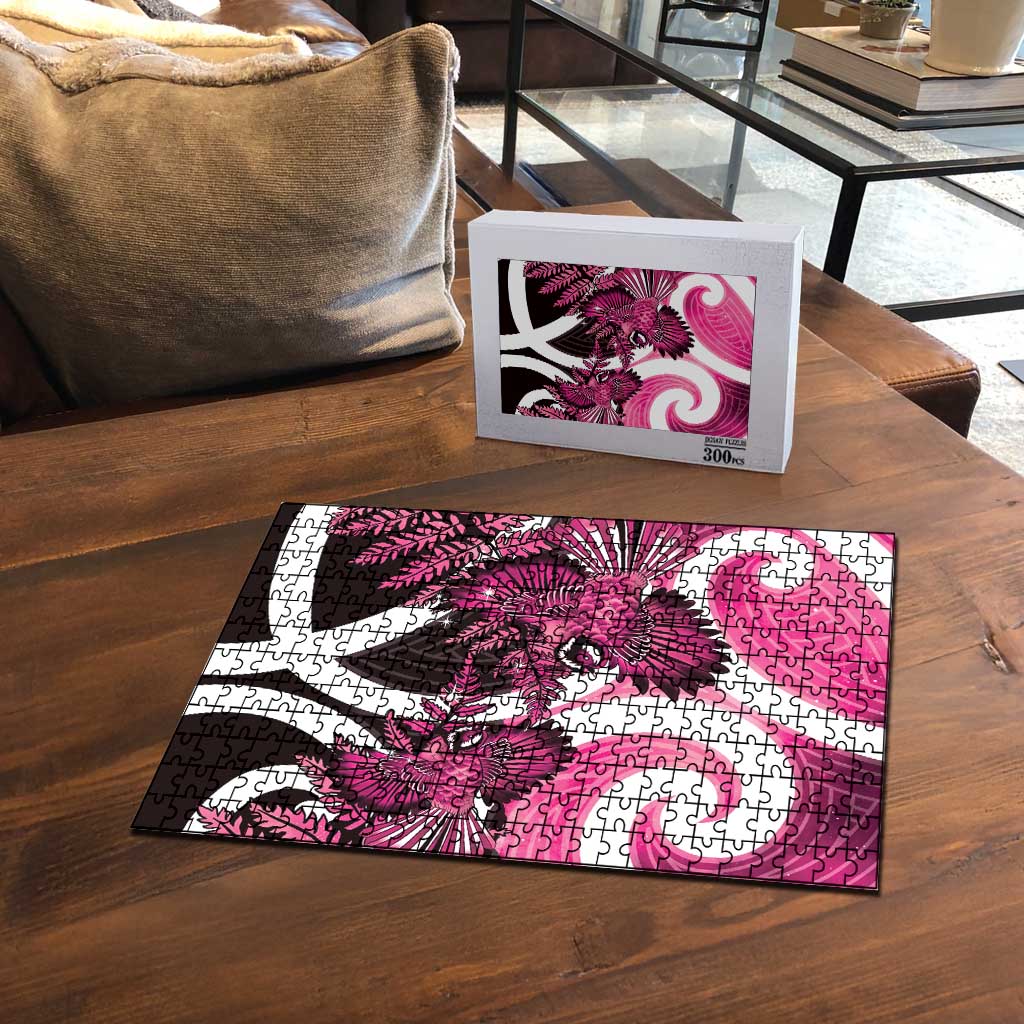 Piwakawaka New Zealand Matariki Puzzle Maori New Year Silver Fern Pink Galaxy LT14 - Polynesian Pride