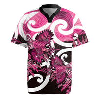 Piwakawaka New Zealand Matariki Rugby Jersey Maori New Year Silver Fern Pink Galaxy LT14 Pink - Polynesian Pride