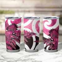 Piwakawaka New Zealand Matariki Tumbler Cup Maori New Year Silver Fern Pink Galaxy LT14 - Polynesian Pride