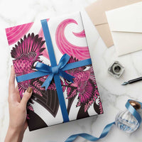 Piwakawaka New Zealand Matariki Wrapping Paper Maori New Year Silver Fern Pink Galaxy LT14 - Polynesian Pride