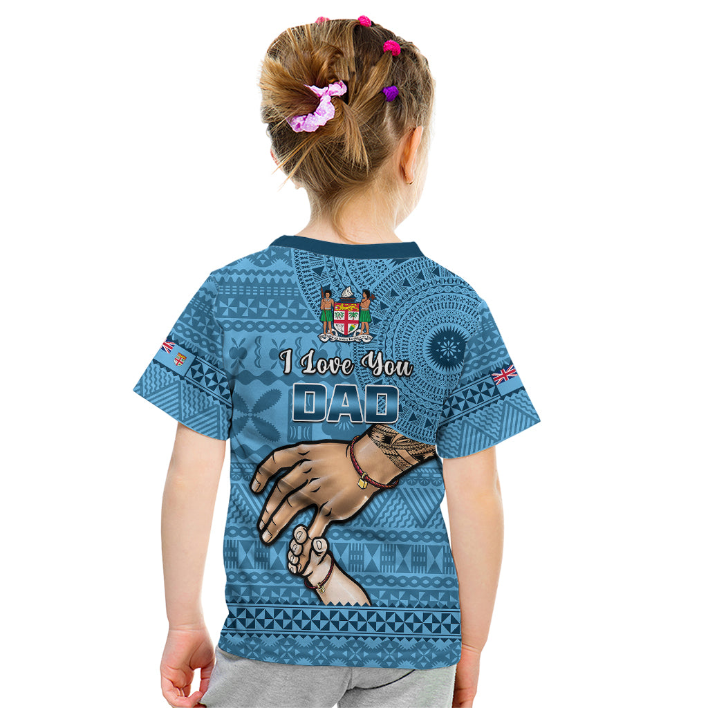 Polynesian Pride Father Day Fiji Kid T Shirt I Love You Dad Fijian Tapa Pattern LT14 - Polynesian Pride
