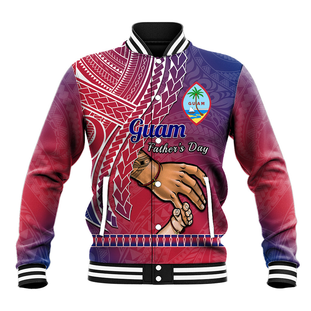 Polynesian Pride Father Day Guam Baseball Jacket I Love You Dad Guaman Latte Stone LT14 Unisex Red - Polynesian Pride