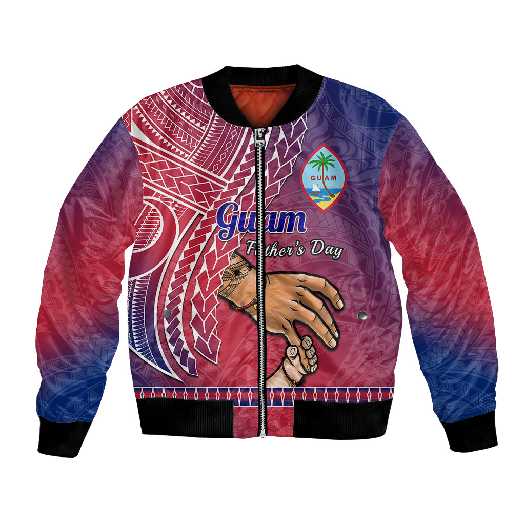 Polynesian Pride Father Day Guam Bomber Jacket I Love You Dad Guaman Latte Stone LT14 Unisex Red - Polynesian Pride