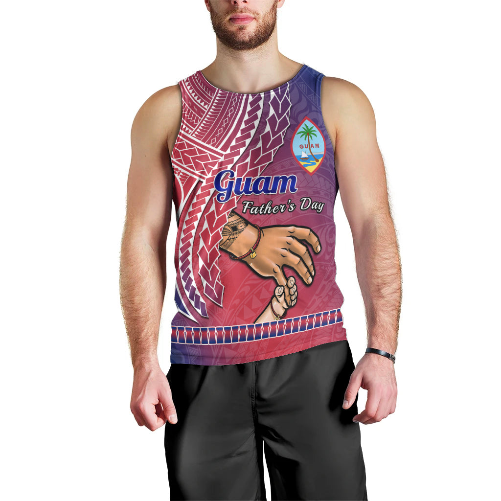 Personalised Father Day Guam Men Tank Top I Love You Dad Guaman Latte Stone LT14 - Polynesian Pride