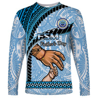 Polynesian Pride Father Day FSM Long Sleeve Shirt Federated States of Micronesia I Love You Dad LT14 Unisex Blue - Polynesian Pride