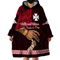 Personalised Father Day Wallis and Futuna Wearable Blanket Hoodie I Love You Dad LT14 - Polynesian Pride