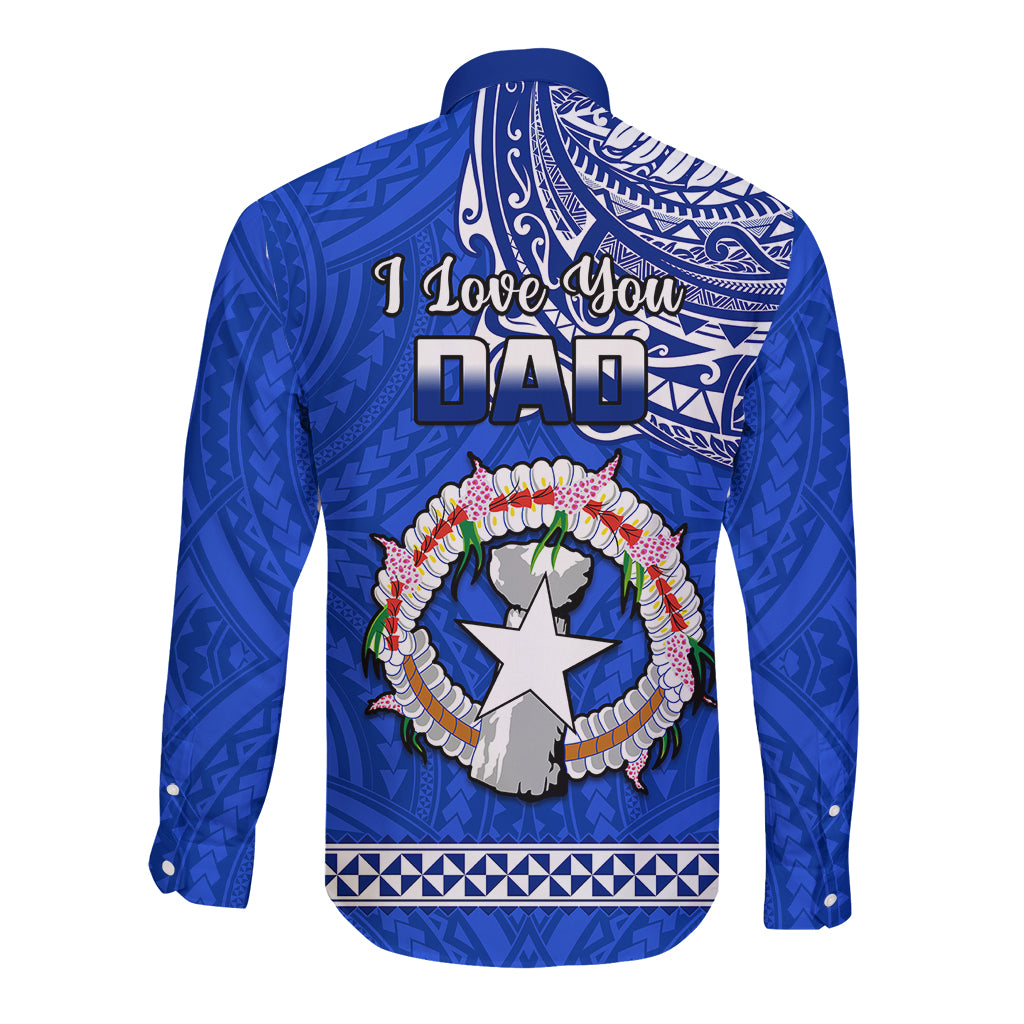 Polynesian Pride Father Day Northern Mariana Islands Long Sleeve Button Shirt CNMI I Love You Dad LT14 - Polynesian Pride