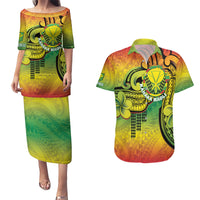 Hawaii Flag Day Couples Matching Puletasi and Hawaiian Shirt Kanaka Maoli With Kakau Polynesian Pattern LT14