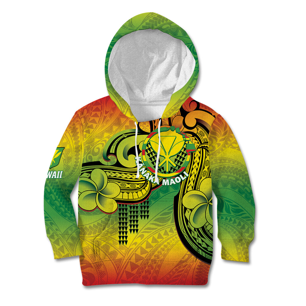 Hawaii Flag Day Kid Hoodie Kanaka Maoli With Kakau Polynesian Pattern LT14