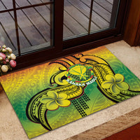 Hawaii Flag Day Rubber Doormat Kanaka Maoli With Kakau Polynesian Pattern