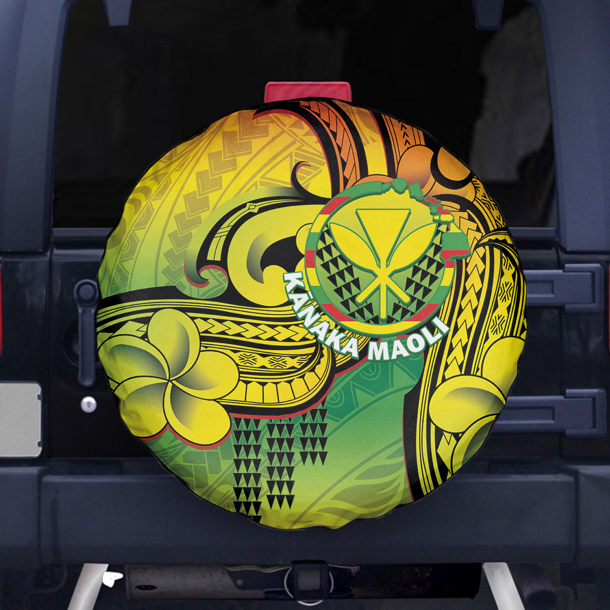 Hawaii Flag Day Spare Tire Cover Kanaka Maoli With Kakau Polynesian Pattern