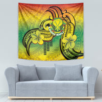 Hawaii Flag Day Tapestry Kanaka Maoli With Kakau Polynesian Pattern