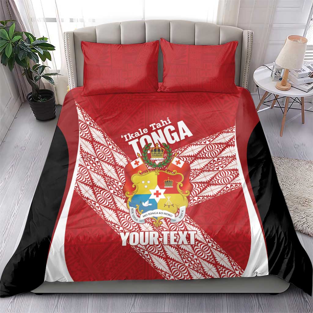 Tonga Rugby Custom Bedding Set Go ʻIkale Tahi Go Tongan Tapa Cloth