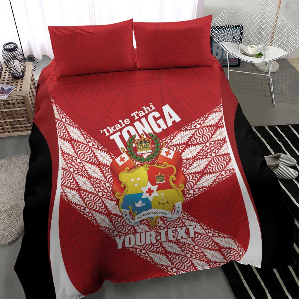Tonga Rugby Custom Bedding Set Go ʻIkale Tahi Go Tongan Tapa Cloth