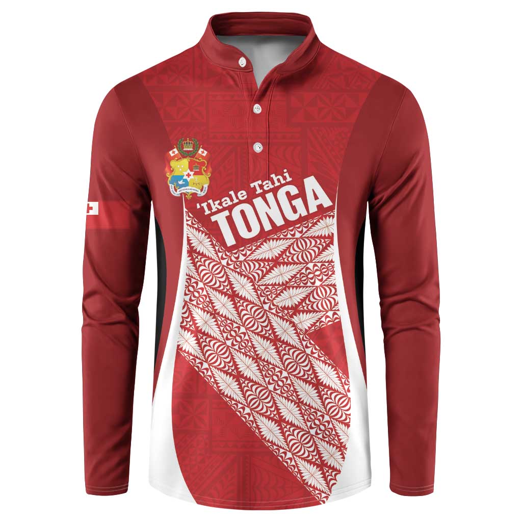 Tonga Rugby Custom Button Sweatshirt Go ʻIkale Tahi Go Tongan Tapa Cloth