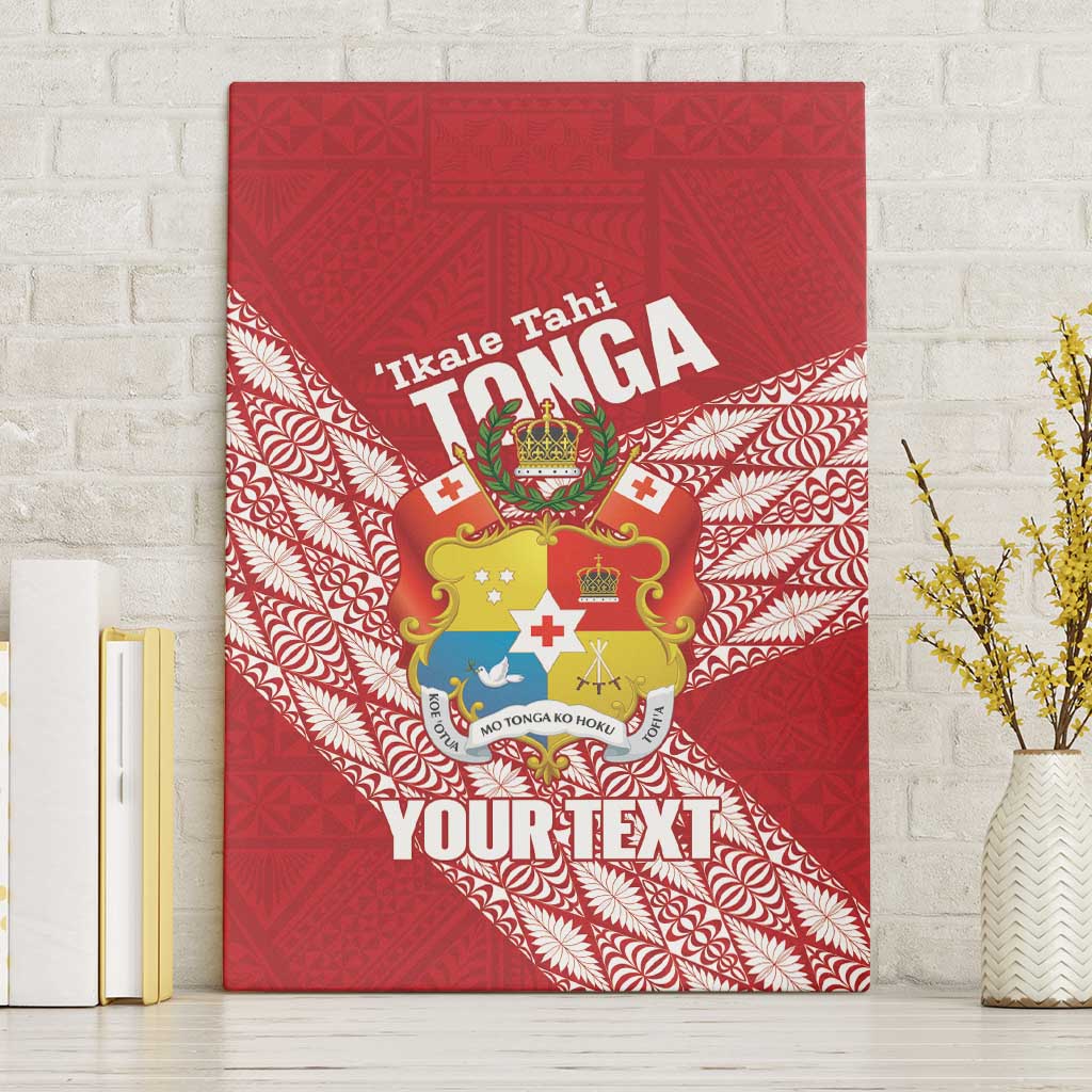 Tonga Rugby Custom Canvas Wall Art Go ʻIkale Tahi Go Tongan Tapa Cloth