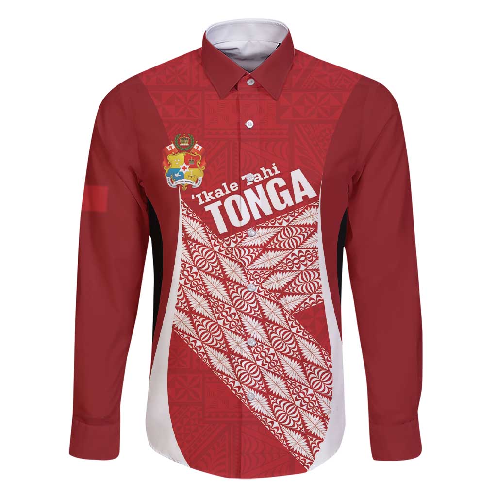 Tonga Rugby Custom Family Matching Short Sleeve Bodycon Dress and Hawaiian Shirt Go ʻIkale Tahi Go Tongan Tapa Cloth