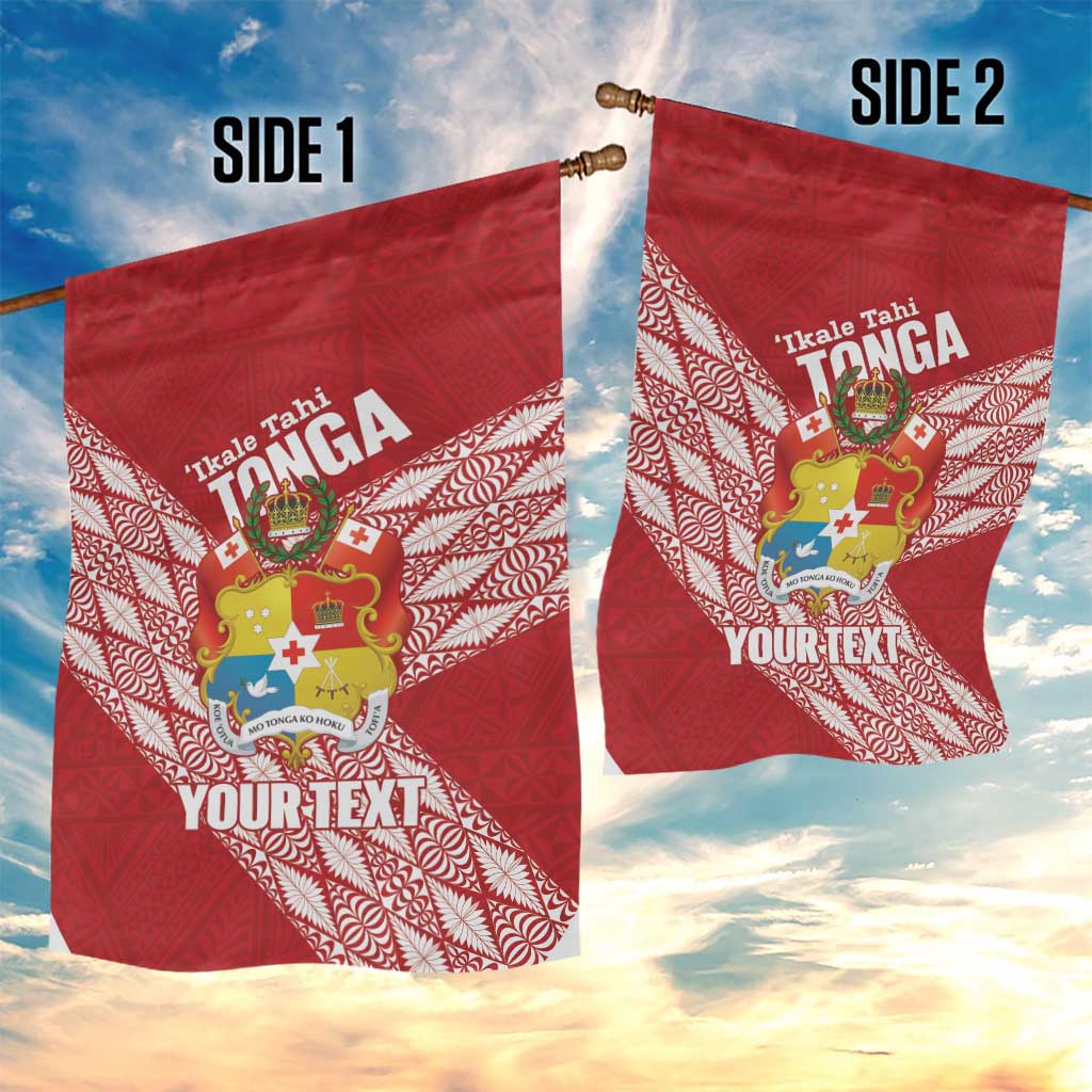Tonga Rugby Custom Garden Flag Go ʻIkale Tahi Go Tongan Tapa Cloth
