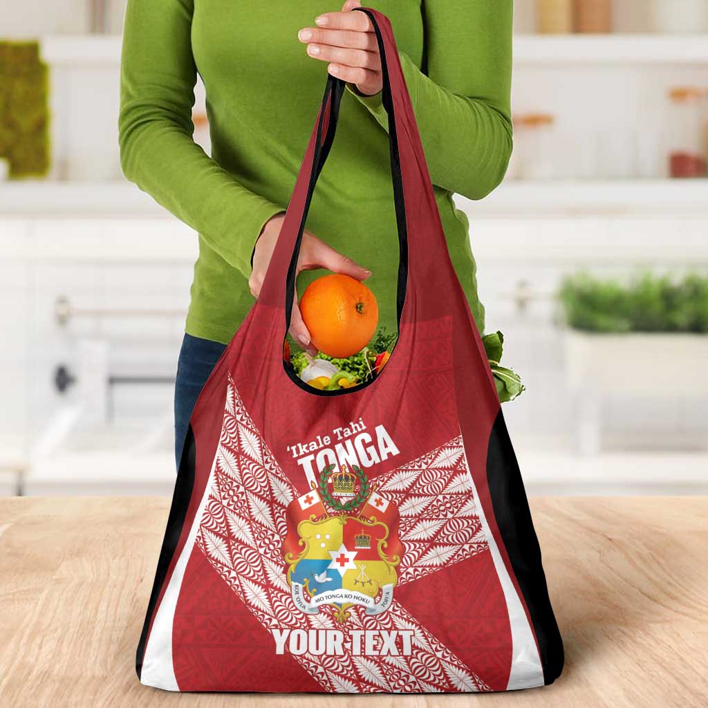 Tonga Rugby Custom Grocery Bag Go ʻIkale Tahi Go Tongan Tapa Cloth