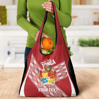 Tonga Rugby Custom Grocery Bag Go ʻIkale Tahi Go Tongan Tapa Cloth