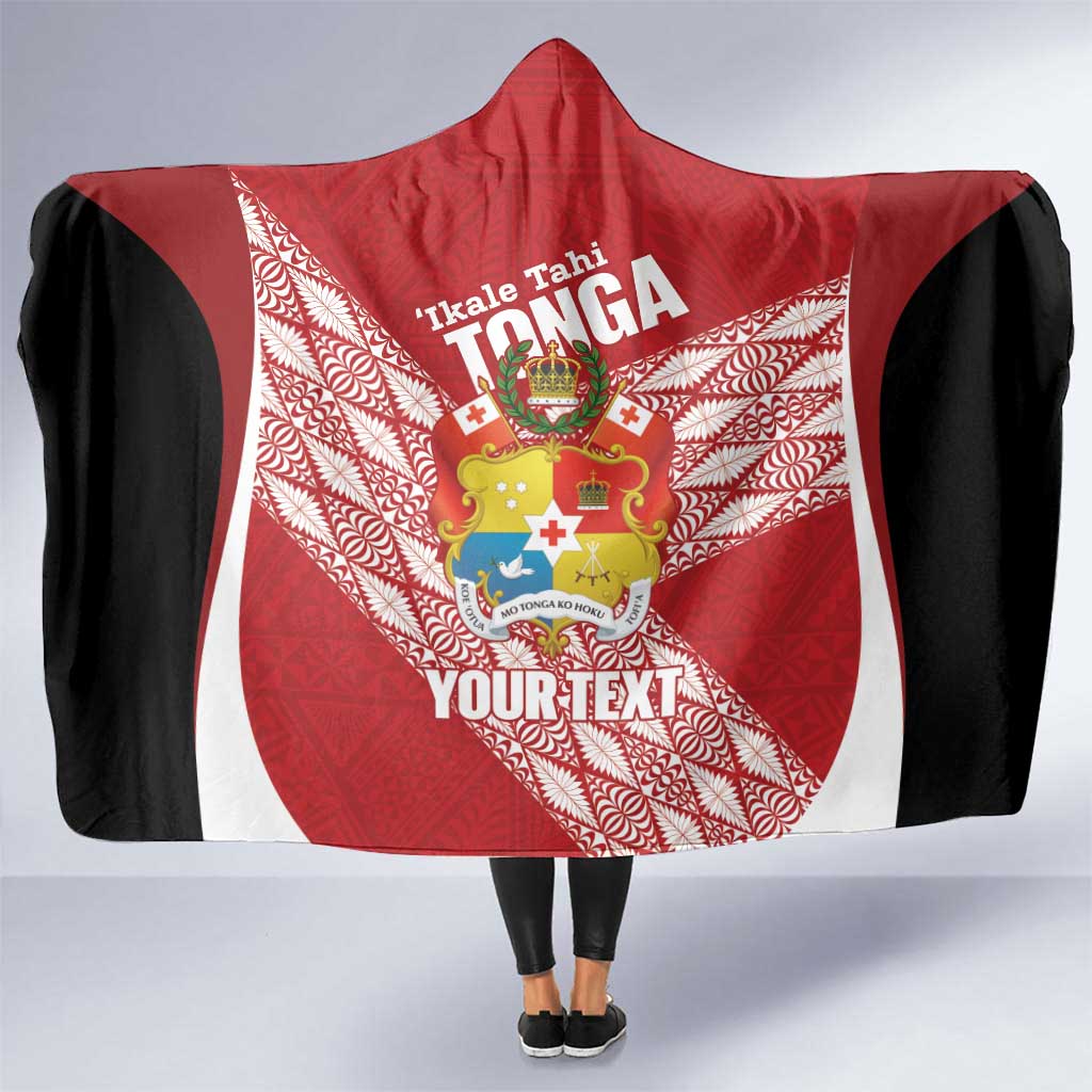 Tonga Rugby Custom Hooded Blanket Go ʻIkale Tahi Go Tongan Tapa Cloth
