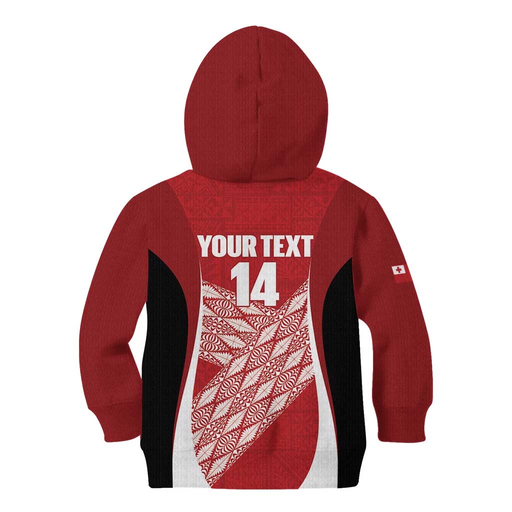Tonga Rugby Custom Kid Hoodie Go ʻIkale Tahi Go Tongan Tapa Cloth