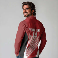 Tonga Rugby Custom Long Sleeve Polo Shirt Go ʻIkale Tahi Go Tongan Tapa Cloth