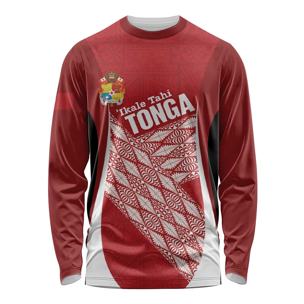 Tonga Rugby Custom Long Sleeve Shirt Go ʻIkale Tahi Go Tongan Tapa Cloth