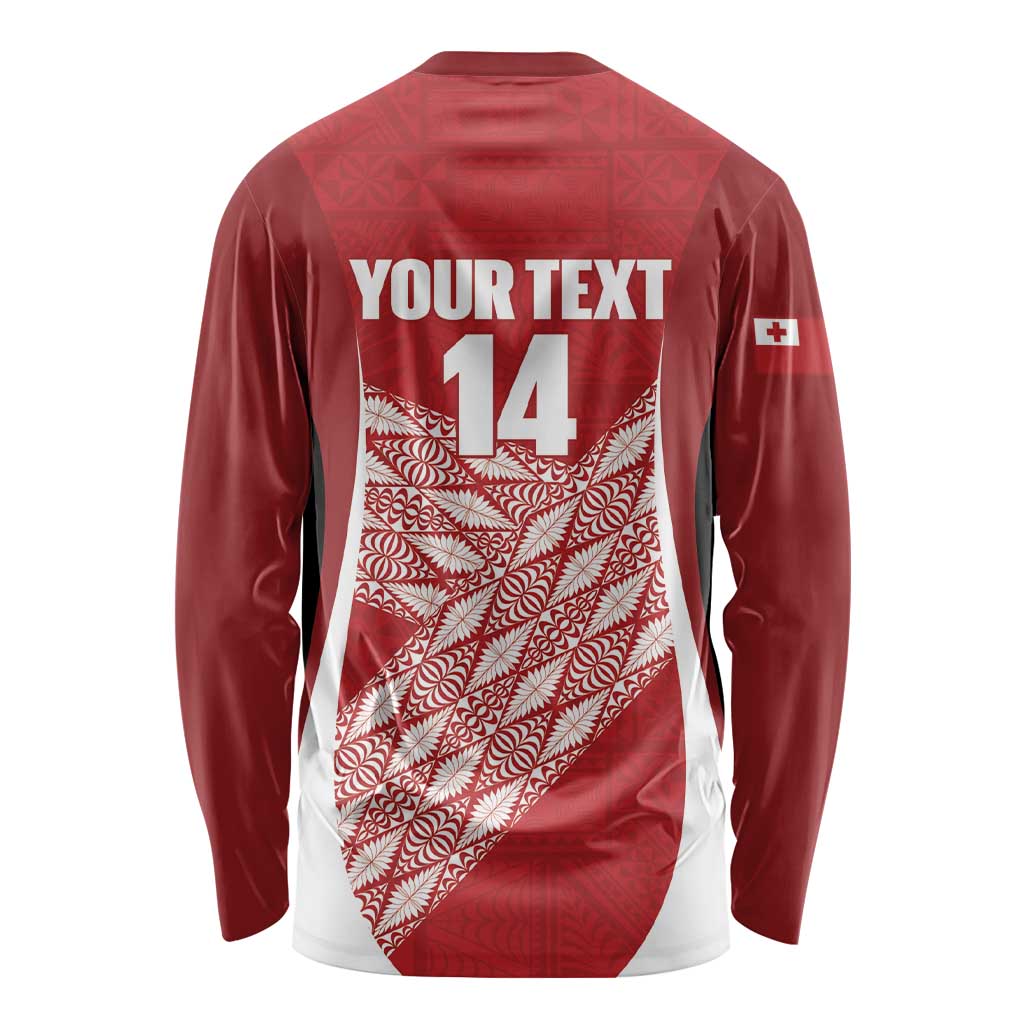 Tonga Rugby Custom Long Sleeve Shirt Go ʻIkale Tahi Go Tongan Tapa Cloth